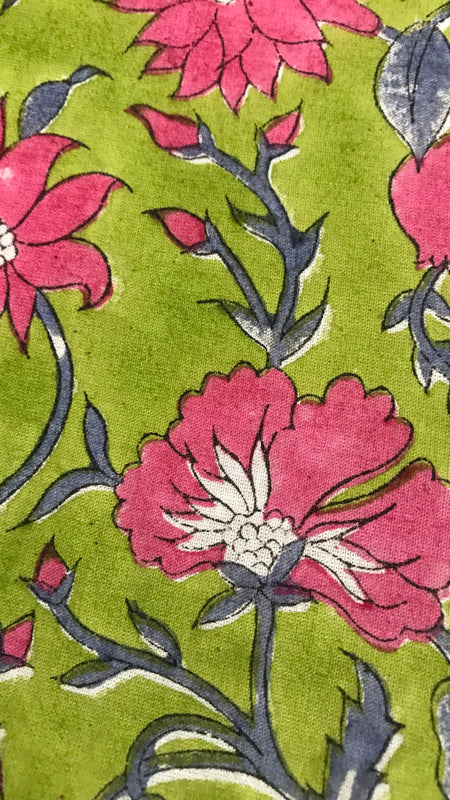 Authentic HandBlock Sanganeri Printed, Eco Friendly Dyes, Pure Soft Cotton Fabric