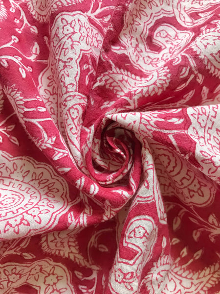 Authentic HandBlock Sanganeri Printed, Eco Friendly Dyes, Pure Soft Cotton Fabric