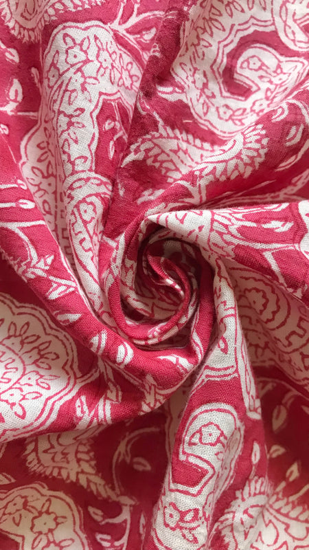 Authentic HandBlock Sanganeri Printed, Eco Friendly Dyes, Pure Soft Cotton Fabric