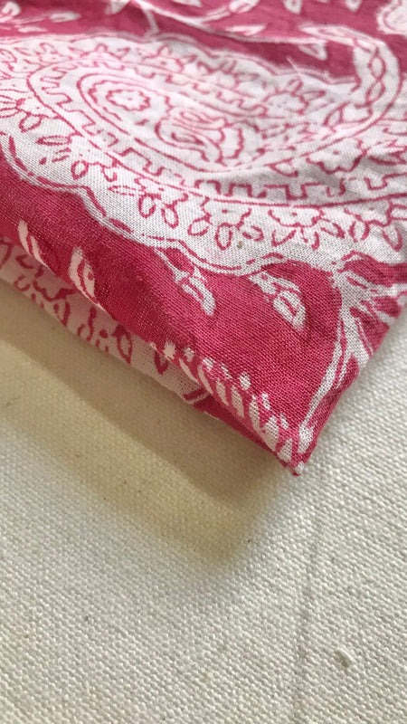 Authentic HandBlock Sanganeri Printed, Eco Friendly Dyes, Pure Soft Cotton Fabric