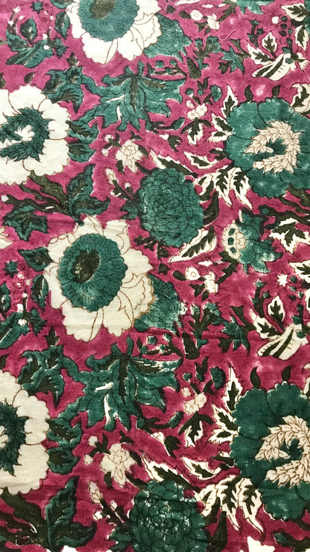Authentic HandBlock Sanganeri Printed, Eco Friendly Dyes, Pure Soft Cotton Fabric