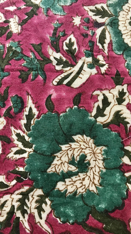 Authentic HandBlock Sanganeri Printed, Eco Friendly Dyes, Pure Soft Cotton Fabric
