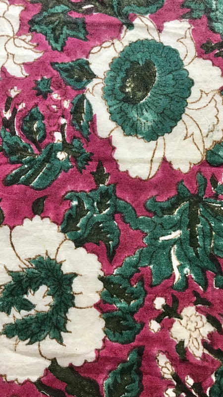 Authentic HandBlock Sanganeri Printed, Eco Friendly Dyes, Pure Soft Cotton Fabric
