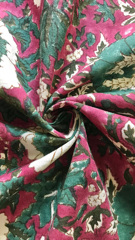 Authentic HandBlock Sanganeri Printed, Eco Friendly Dyes, Pure Soft Cotton Fabric