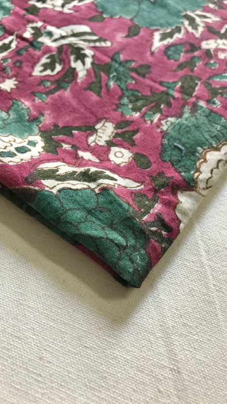 Authentic HandBlock Sanganeri Printed, Eco Friendly Dyes, Pure Soft Cotton Fabric