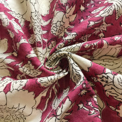 Authentic HandBlock Sanganeri Printed, Eco Friendly Dyes, Pure Soft Cotton Fabric