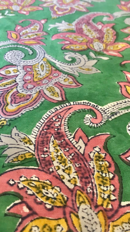 Authentic HandBlock Sanganeri Printed, Eco Friendly Dyes, Pure Soft Cotton Fabric