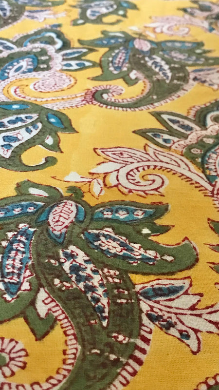 Authentic HandBlock Sanganeri Printed, Eco Friendly Dyes, Pure Soft Cotton Fabric