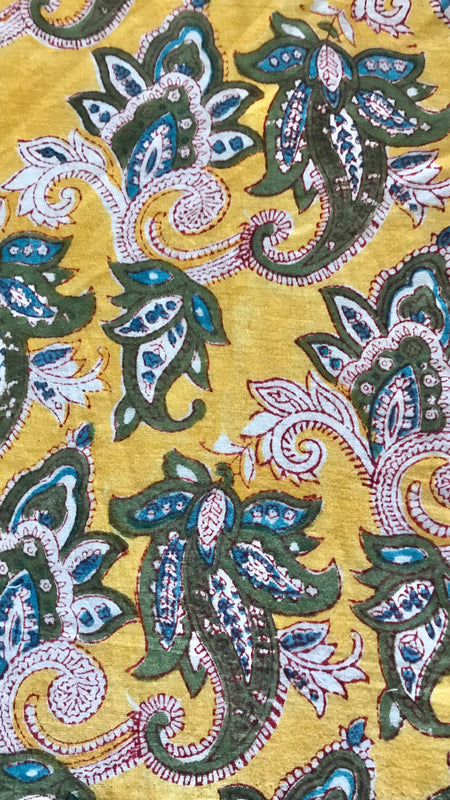 Authentic HandBlock Sanganeri Printed, Eco Friendly Dyes, Pure Soft Cotton Fabric