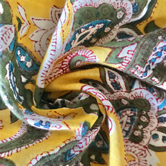 Authentic HandBlock Sanganeri Printed, Eco Friendly Dyes, Pure Soft Cotton Fabric