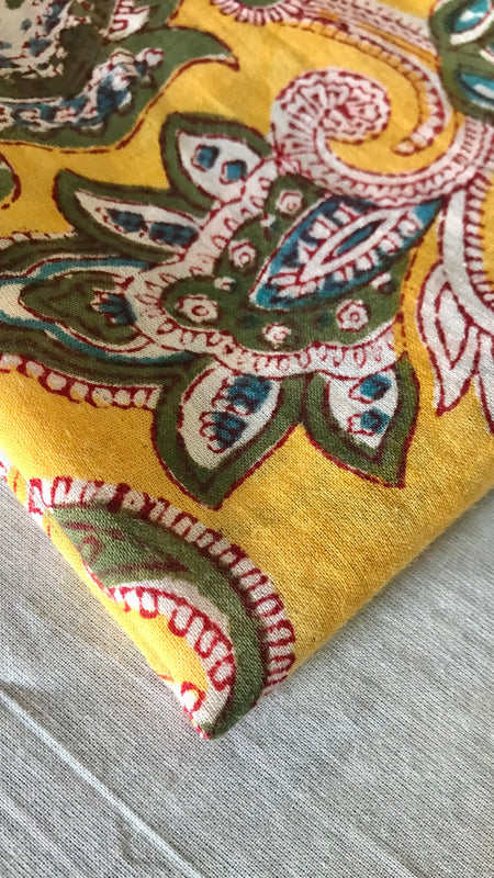 Authentic HandBlock Sanganeri Printed, Eco Friendly Dyes, Pure Soft Cotton Fabric