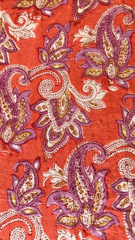 Authentic HandBlock Sanganeri Printed, Eco Friendly Dyes, Pure Soft Cotton Fabric