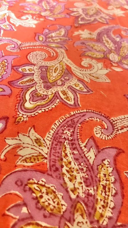 Authentic HandBlock Sanganeri Printed, Eco Friendly Dyes, Pure Soft Cotton Fabric
