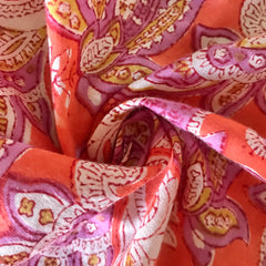 Authentic HandBlock Sanganeri Printed, Eco Friendly Dyes, Pure Soft Cotton Fabric