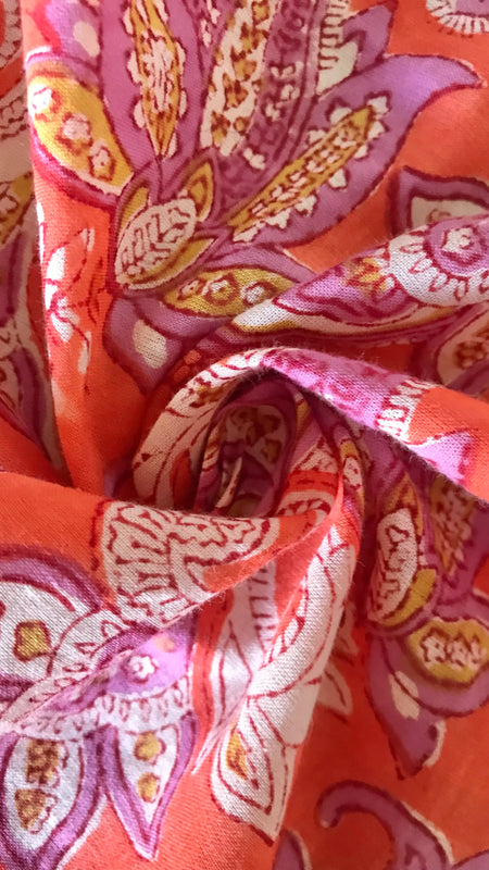 Authentic HandBlock Sanganeri Printed, Eco Friendly Dyes, Pure Soft Cotton Fabric