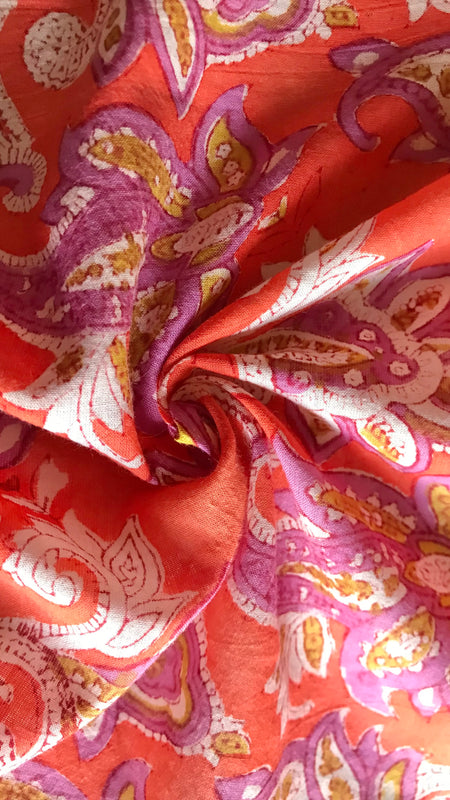 Authentic HandBlock Sanganeri Printed, Eco Friendly Dyes, Pure Soft Cotton Fabric