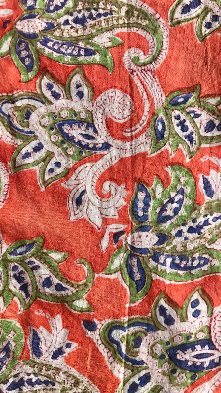 Authentic HandBlock Sanganeri Printed, Eco Friendly Dyes, Pure Soft Cotton Fabric