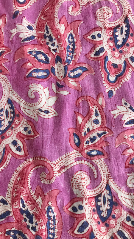 Authentic HandBlock Sanganeri Printed, Eco Friendly Dyes, Pure Soft Cotton Fabric
