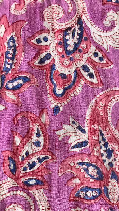 Authentic HandBlock Sanganeri Printed, Eco Friendly Dyes, Pure Soft Cotton Fabric