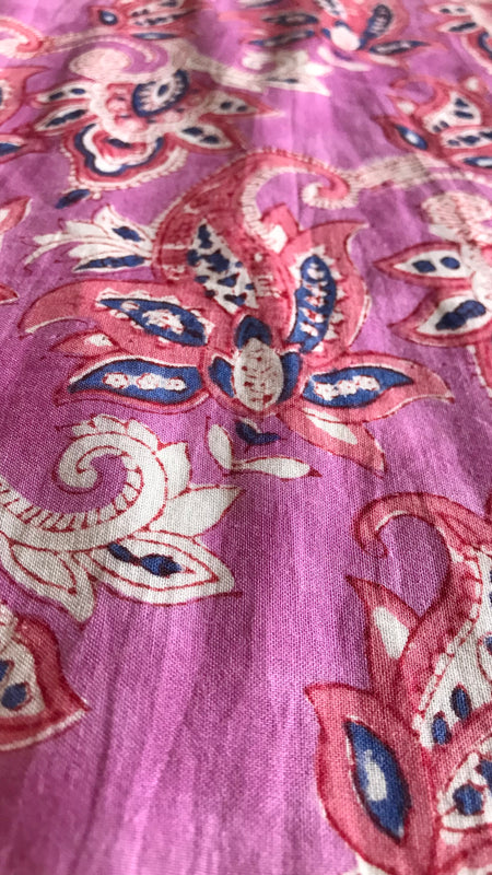 Authentic HandBlock Sanganeri Printed, Eco Friendly Dyes, Pure Soft Cotton Fabric