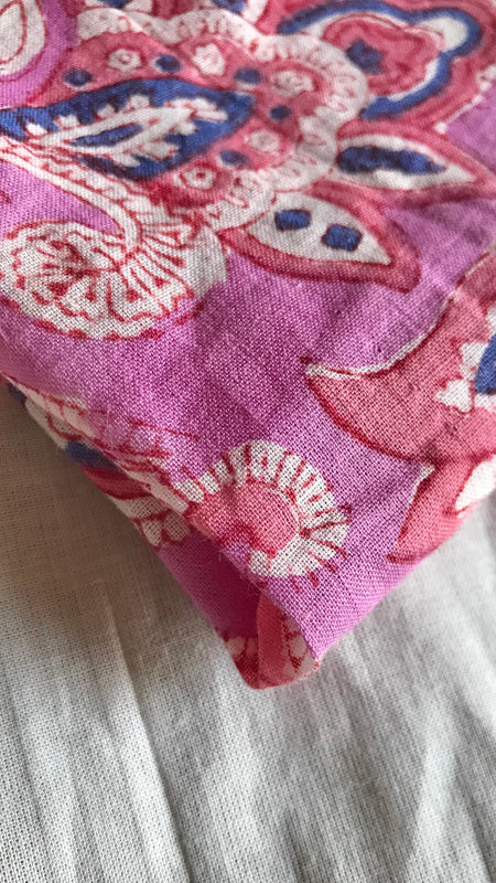 Authentic HandBlock Sanganeri Printed, Eco Friendly Dyes, Pure Soft Cotton Fabric