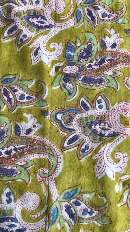 Authentic HandBlock Sanganeri Printed, Eco Friendly Dyes, Pure Soft Cotton Fabric