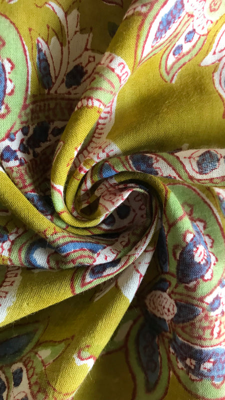 Authentic HandBlock Sanganeri Printed, Eco Friendly Dyes, Pure Soft Cotton Fabric