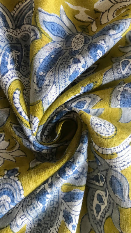 Authentic HandBlock Sanganeri Printed, Eco Friendly Dyes, Pure Soft Cotton Fabric