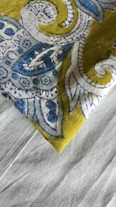 Authentic HandBlock Sanganeri Printed, Eco Friendly Dyes, Pure Soft Cotton Fabric