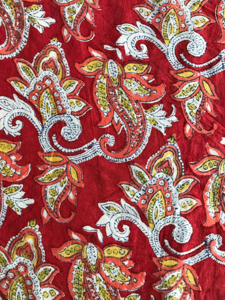 Authentic HandBlock Sanganeri Printed, Eco Friendly Dyes, Pure Soft Cotton Fabric