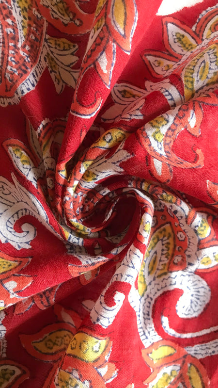 Authentic HandBlock Sanganeri Printed, Eco Friendly Dyes, Pure Soft Cotton Fabric