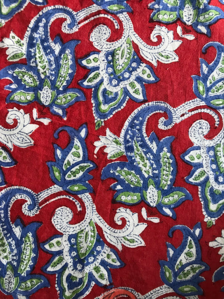Authentic HandBlock Sanganeri Printed, Eco Friendly Dyes, Pure Soft Cotton Fabric