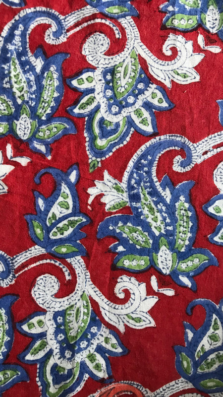 Authentic HandBlock Sanganeri Printed, Eco Friendly Dyes, Pure Soft Cotton Fabric