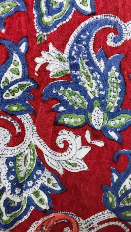 Authentic HandBlock Sanganeri Printed, Eco Friendly Dyes, Pure Soft Cotton Fabric