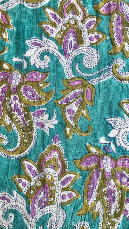 Authentic HandBlock Sanganeri Printed, Eco Friendly Dyes, Pure Soft Cotton Fabric