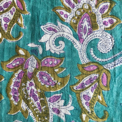Authentic HandBlock Sanganeri Printed, Eco Friendly Dyes, Pure Soft Cotton Fabric