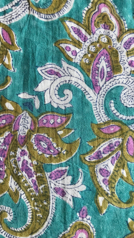 Authentic HandBlock Sanganeri Printed, Eco Friendly Dyes, Pure Soft Cotton Fabric