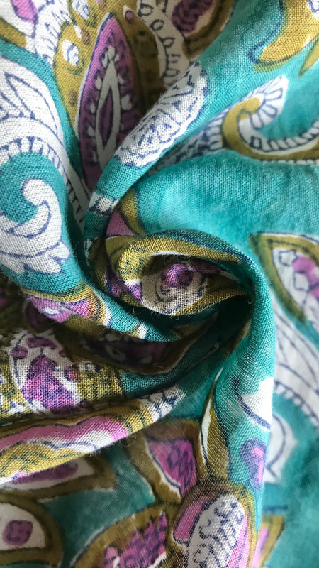 Authentic HandBlock Sanganeri Printed, Eco Friendly Dyes, Pure Soft Cotton Fabric