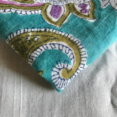 Authentic HandBlock Sanganeri Printed, Eco Friendly Dyes, Pure Soft Cotton Fabric