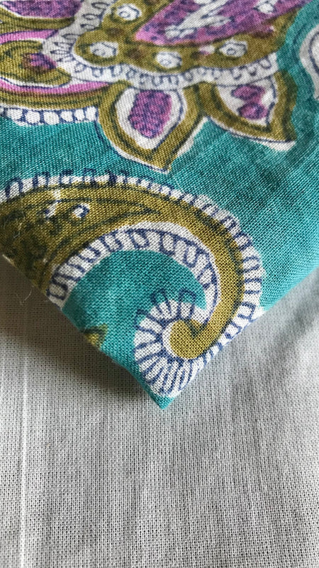 Authentic HandBlock Sanganeri Printed, Eco Friendly Dyes, Pure Soft Cotton Fabric