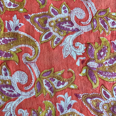 Authentic HandBlock Sanganeri Printed, Eco Friendly Dyes, Pure Soft Cotton Fabric