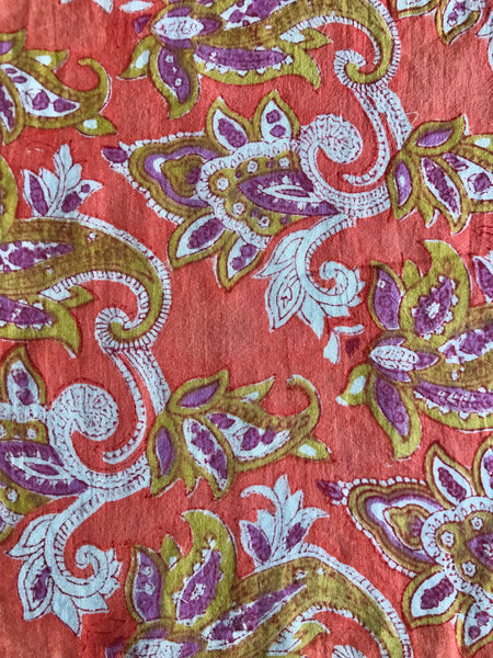 Authentic HandBlock Sanganeri Printed, Eco Friendly Dyes, Pure Soft Cotton Fabric
