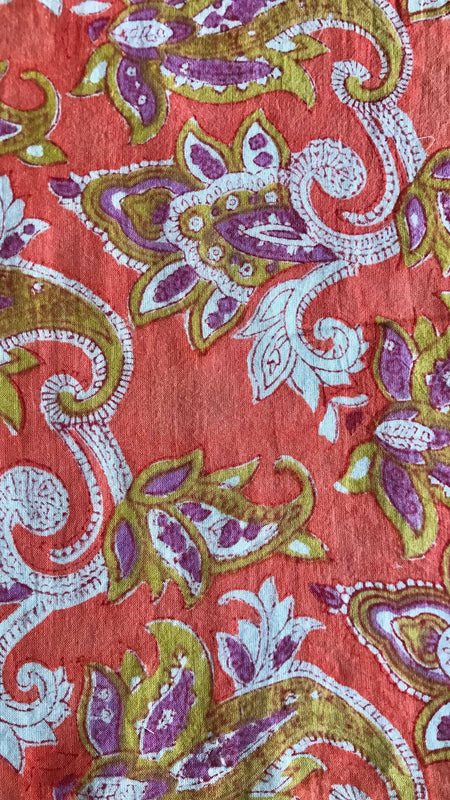 Authentic HandBlock Sanganeri Printed, Eco Friendly Dyes, Pure Soft Cotton Fabric