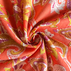 Authentic HandBlock Sanganeri Printed, Eco Friendly Dyes, Pure Soft Cotton Fabric