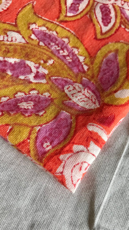 Authentic HandBlock Sanganeri Printed, Eco Friendly Dyes, Pure Soft Cotton Fabric