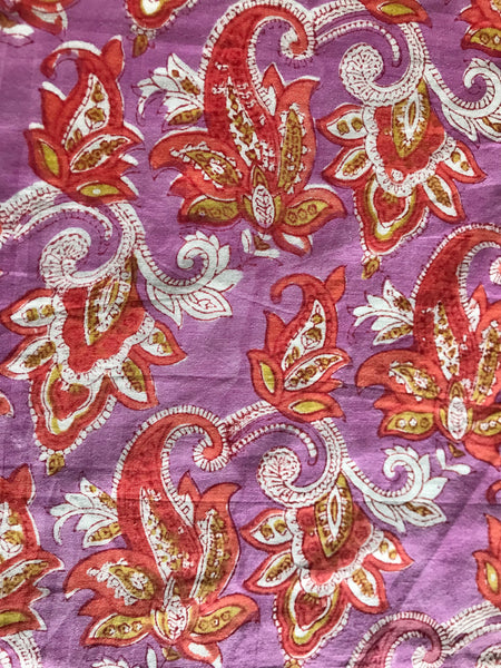 Authentic HandBlock Sanganeri Printed, Eco Friendly Dyes, Pure Soft Cotton Fabric
