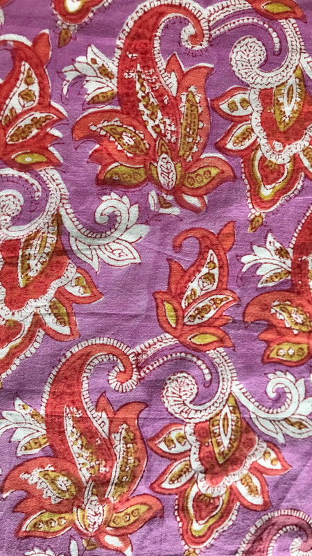 Authentic HandBlock Sanganeri Printed, Eco Friendly Dyes, Pure Soft Cotton Fabric