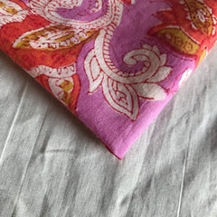 Authentic HandBlock Sanganeri Printed, Eco Friendly Dyes, Pure Soft Cotton Fabric