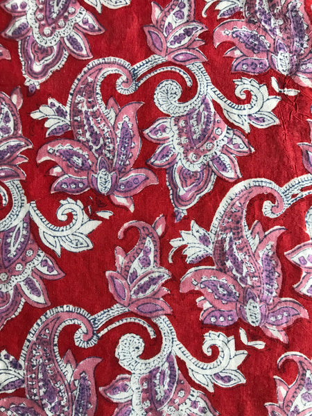Authentic HandBlock Sanganeri Printed, Eco Friendly Dyes, Pure Soft Cotton Fabric