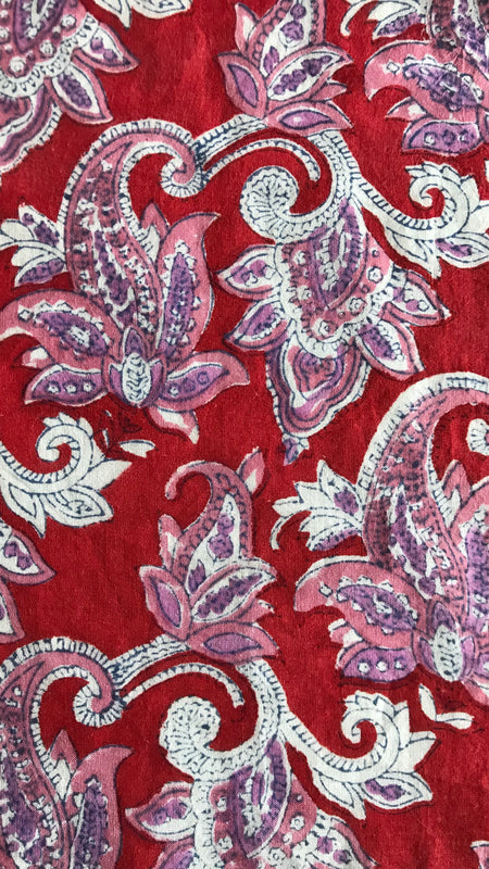 Authentic HandBlock Sanganeri Printed, Eco Friendly Dyes, Pure Soft Cotton Fabric